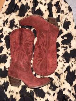 Burgundy western style boots