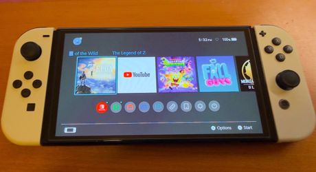 Mint Nintendo Switch OLED White Bundle + Zelda & SD Card