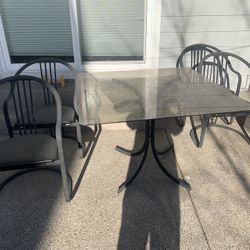 Glass Top Dining Table with 4 Chairs – Clean & Sturdy