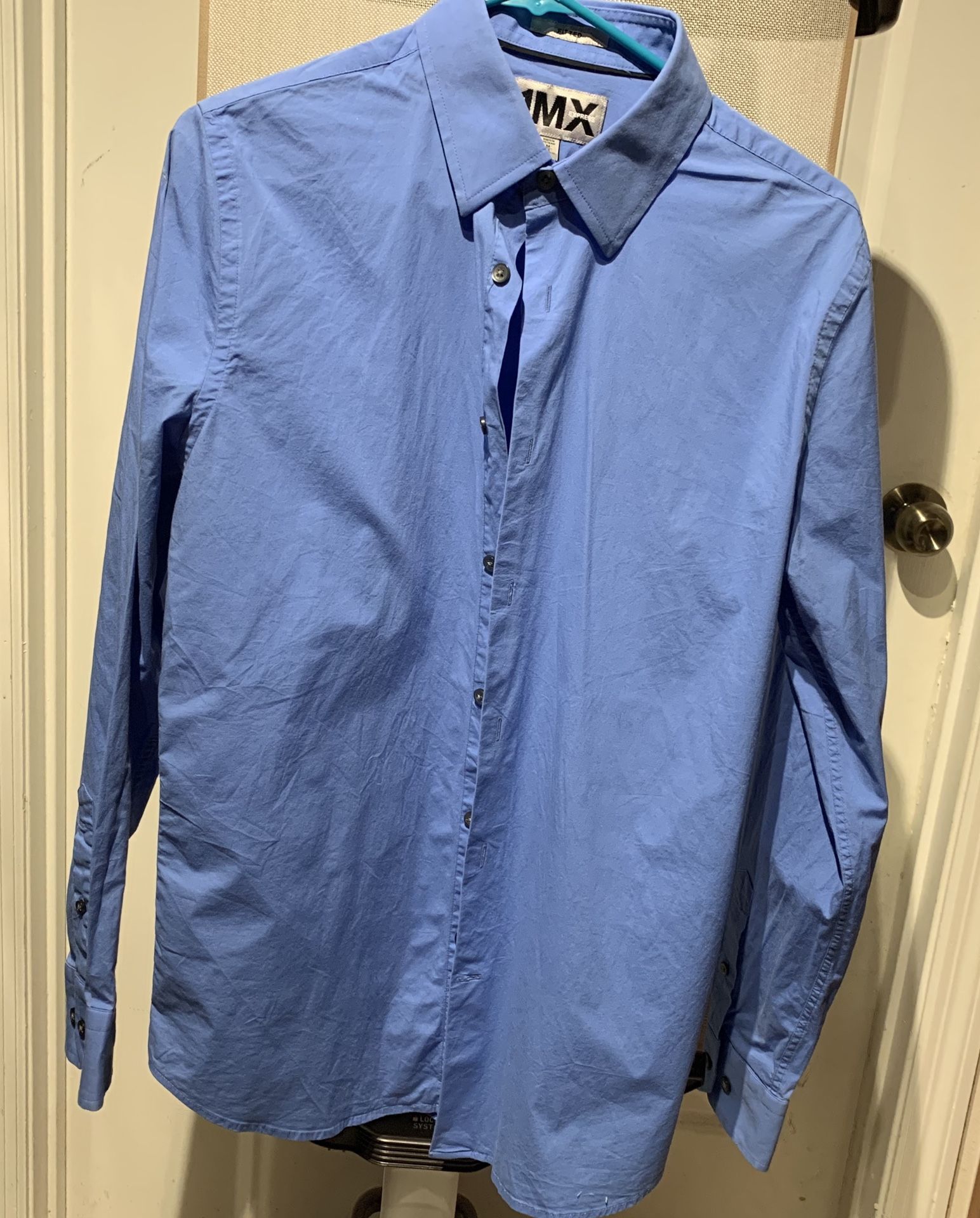 Express men’s 1 MX blue dress shirt