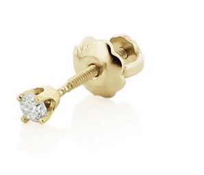 See Photos. Brand New. Single diamond studs .50 cts yellow Gold screwback VS Round Brilliant Cut Genuine Diamond Stud Earring In 14K Gold. Very Liv