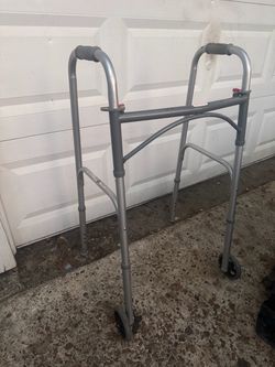 Folding Walker w/ Wheels for Adults. Adjustable height