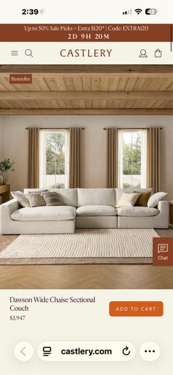 Castlery Dawson wide chaise sectional