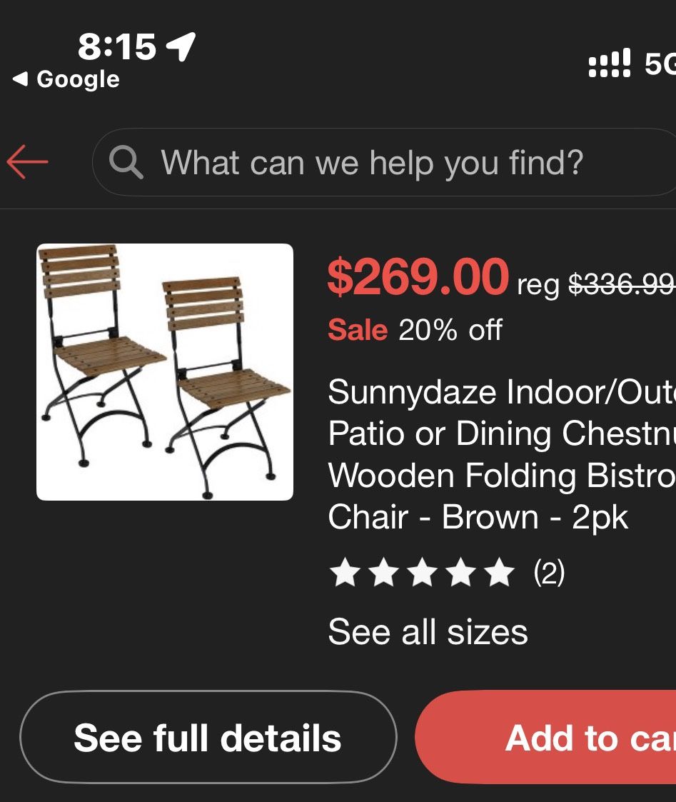 Cast Iron/wood Folding Chairs