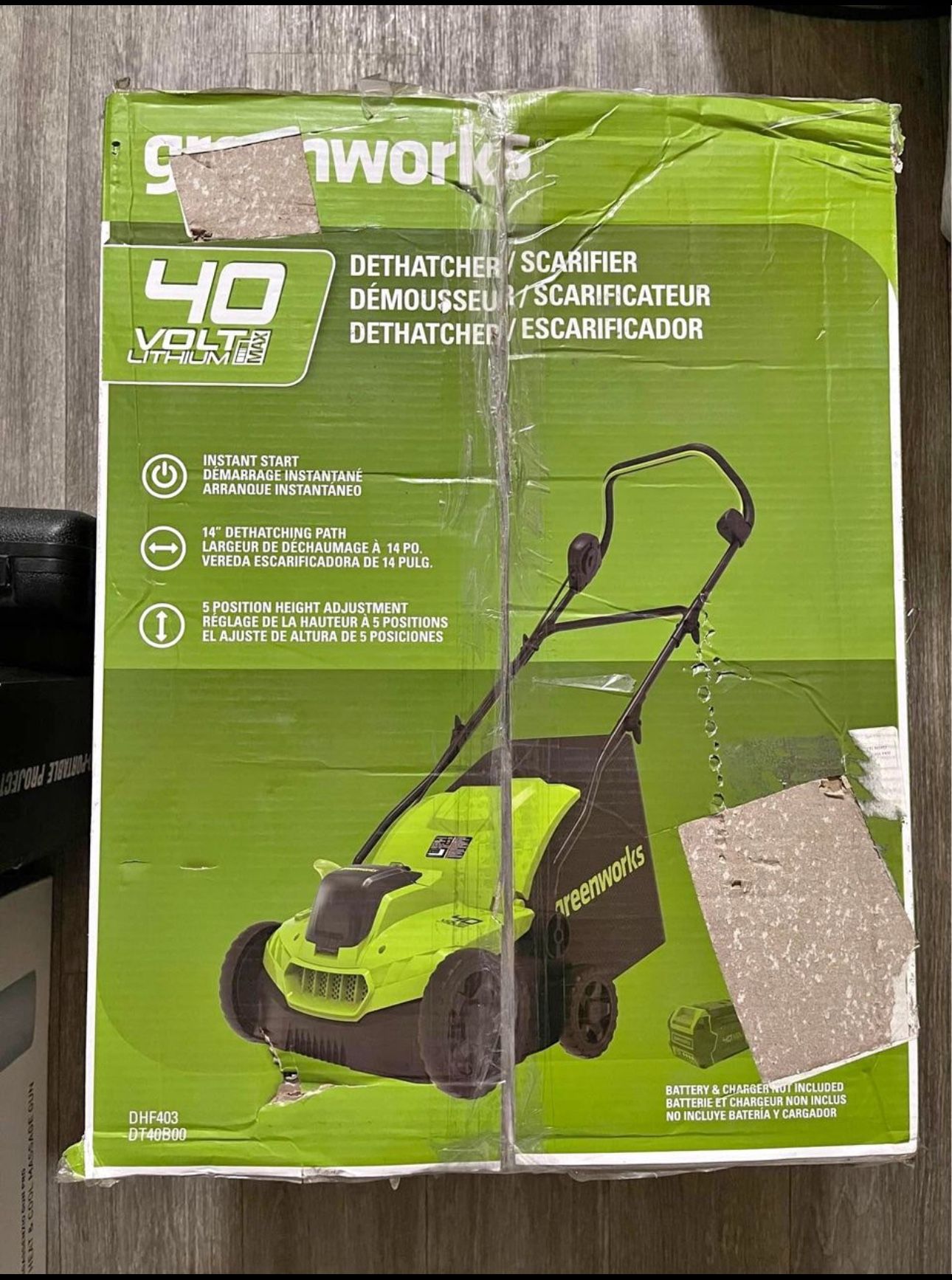 Greenworks Lawn Mower 40V (2 In 1) Dethatcher Scarifier, 5Ah USB