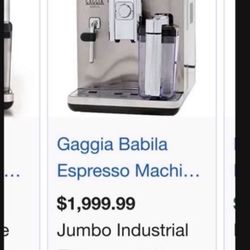 LOW PRICE MOVING- $2k + TAX RETAIL  Gaggia Babila SUPER AUTOMATIC EXPRESSO MACHINE 