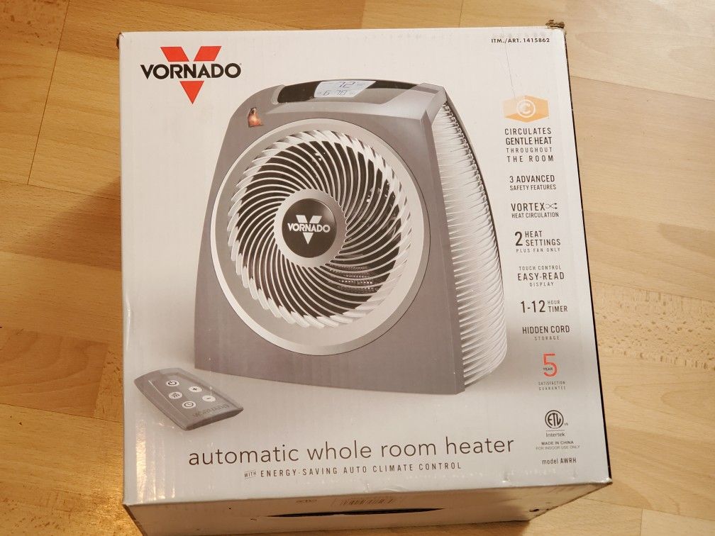 Vornado Automatic Whole Room Vortex Circulation Heater Model AWRH With Remote