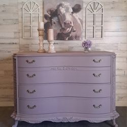 Refinished French Provincial 4 Drawer Dresser 