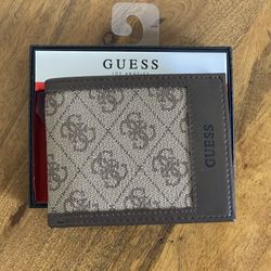 Guess 4G Logo Brown Wallet In A Box For Men GOOD IDEA FOR GIFT
