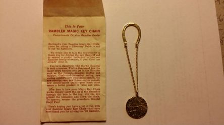1962 rambler magic key chain w/envelope