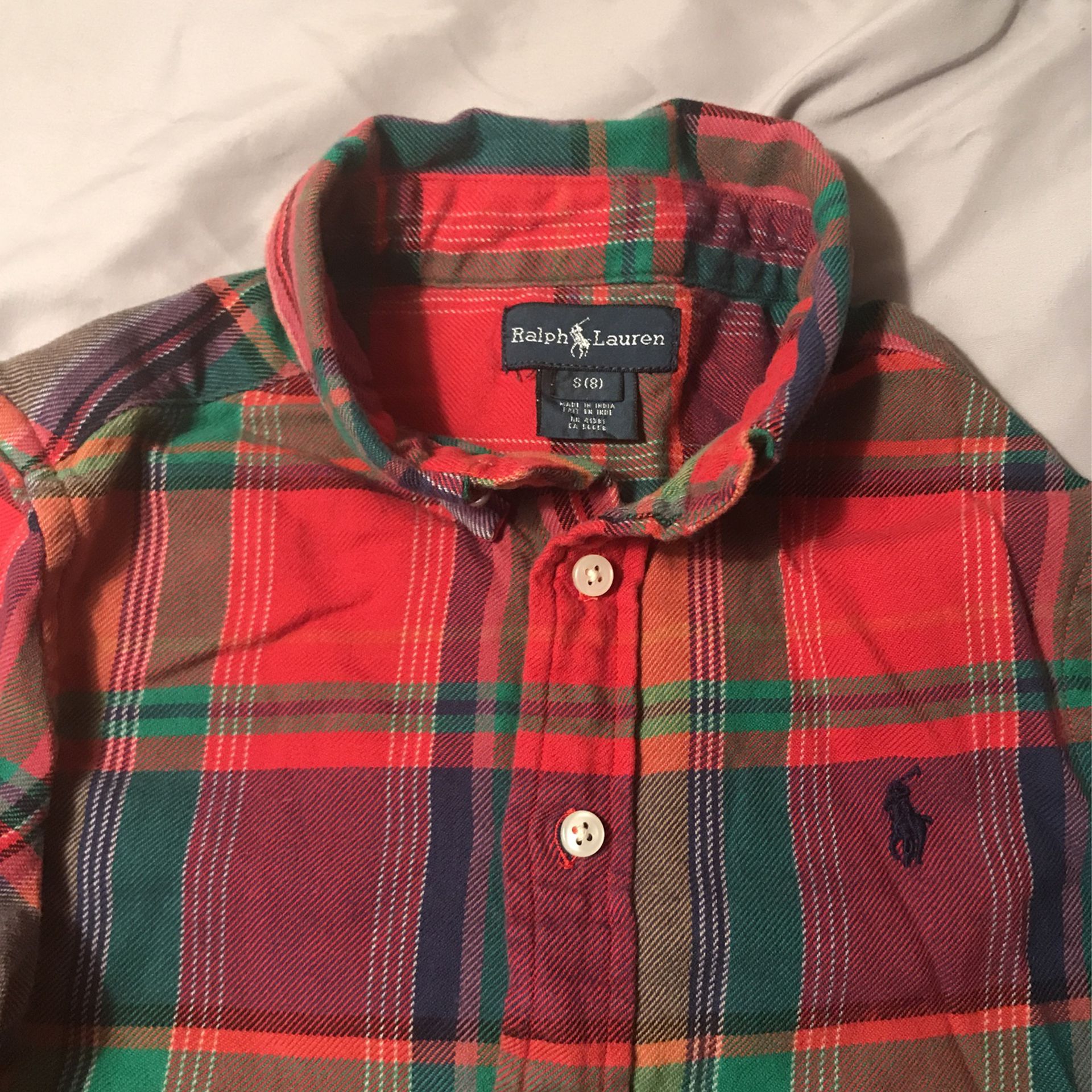 Ralph Lauren Boys Plaid Shirt - Size 8