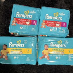 Pampers 4 PACK SIZE 2 & 3