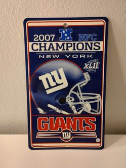 2007 VTG New York Giants Super Bowl Champions Sign Man Cave Garage 12"x7"