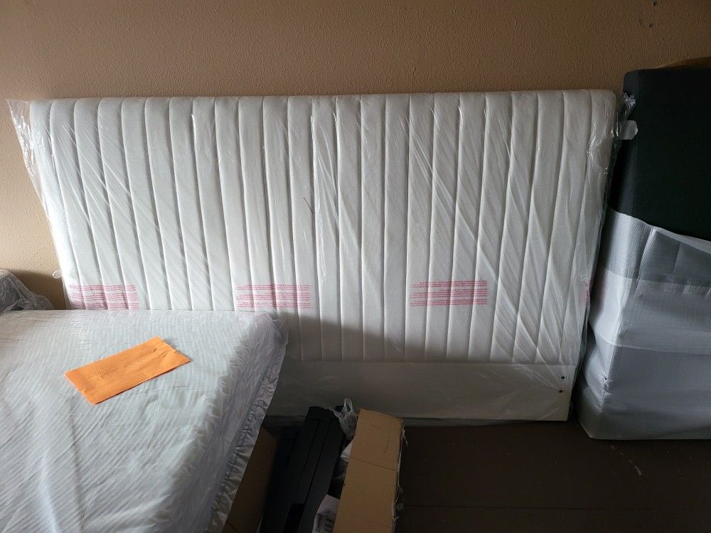 Designer king size headboards white or Gray fabric $100 out the door