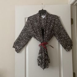 Woman’s Animal Print Sheer Shirt