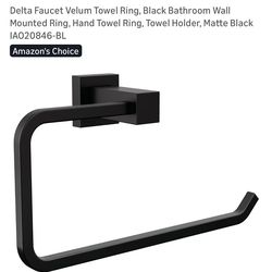 Delta Faucet Velum Towel Holder/Hand Towel, Matte Black  New in Box