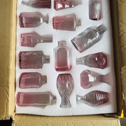 30 Assorted Bud Vases In Light Pi K And Clear