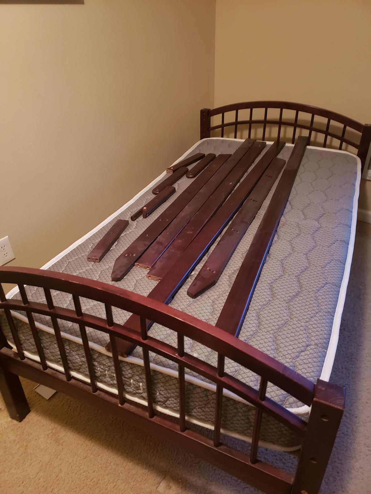 Twin Over Twin Bunk Bed, Dark Brown 