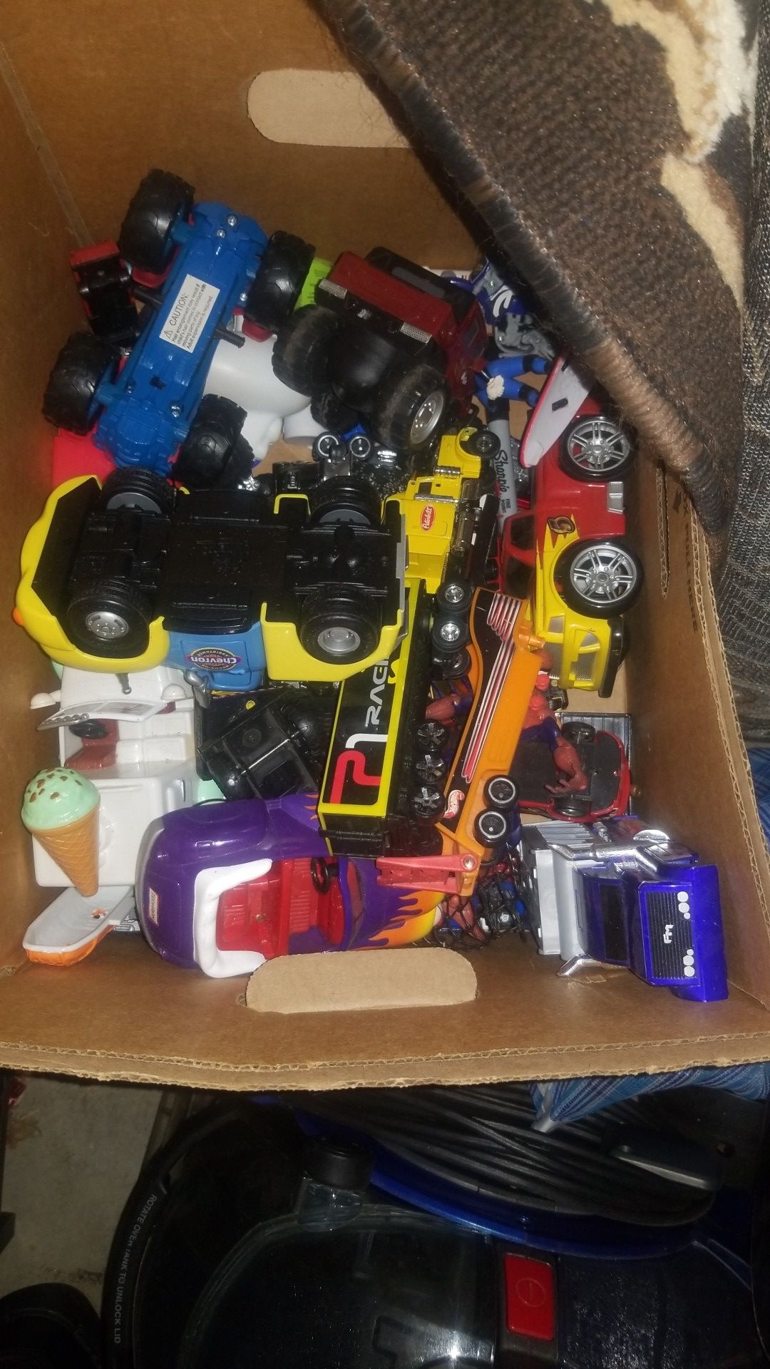 Box of toy cars