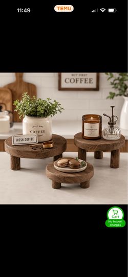 6 pcs  Vintage Wooden Display Rack Set, Multi-Tier Cake Stand with Elegant Legs, Perfect for Home Decor, Christmas, And Storage, Decorative Showcase |