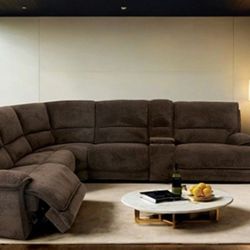 Brand New Brown Super Plush Power Reclining Sectional Sofa 