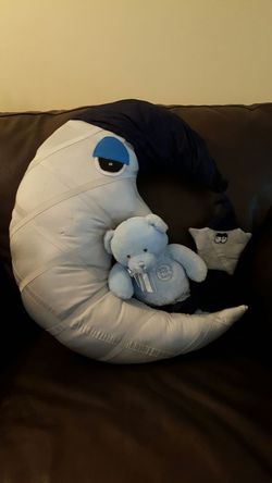 baby moon and teddy hanging, custom made