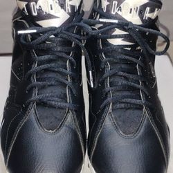Air Jordan Retro 7 Oreo TD 2014 Football Cleats 719543-010 Black/White Size 10