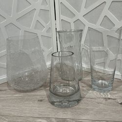 4 Glass Vases 