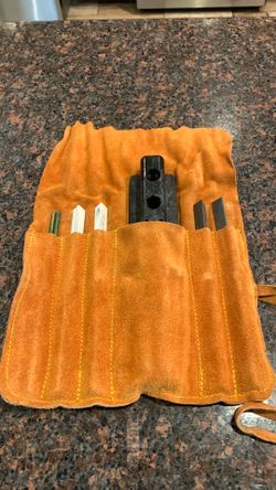 SPYDERO Tri-Angle blade sharpening ceramic set with leather holder