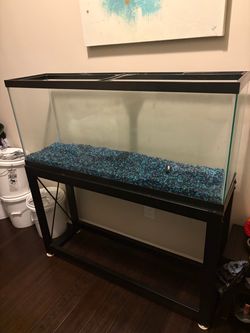 Large Glass Aquarium Tank with Metal Stand