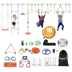 Gasky Ninja Warrior Obstacle Course for Kids Age 8 Above Equipment for Outdoor Activity