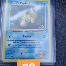 Pokemon Misty's Psyduck WOCT Gold Stamp