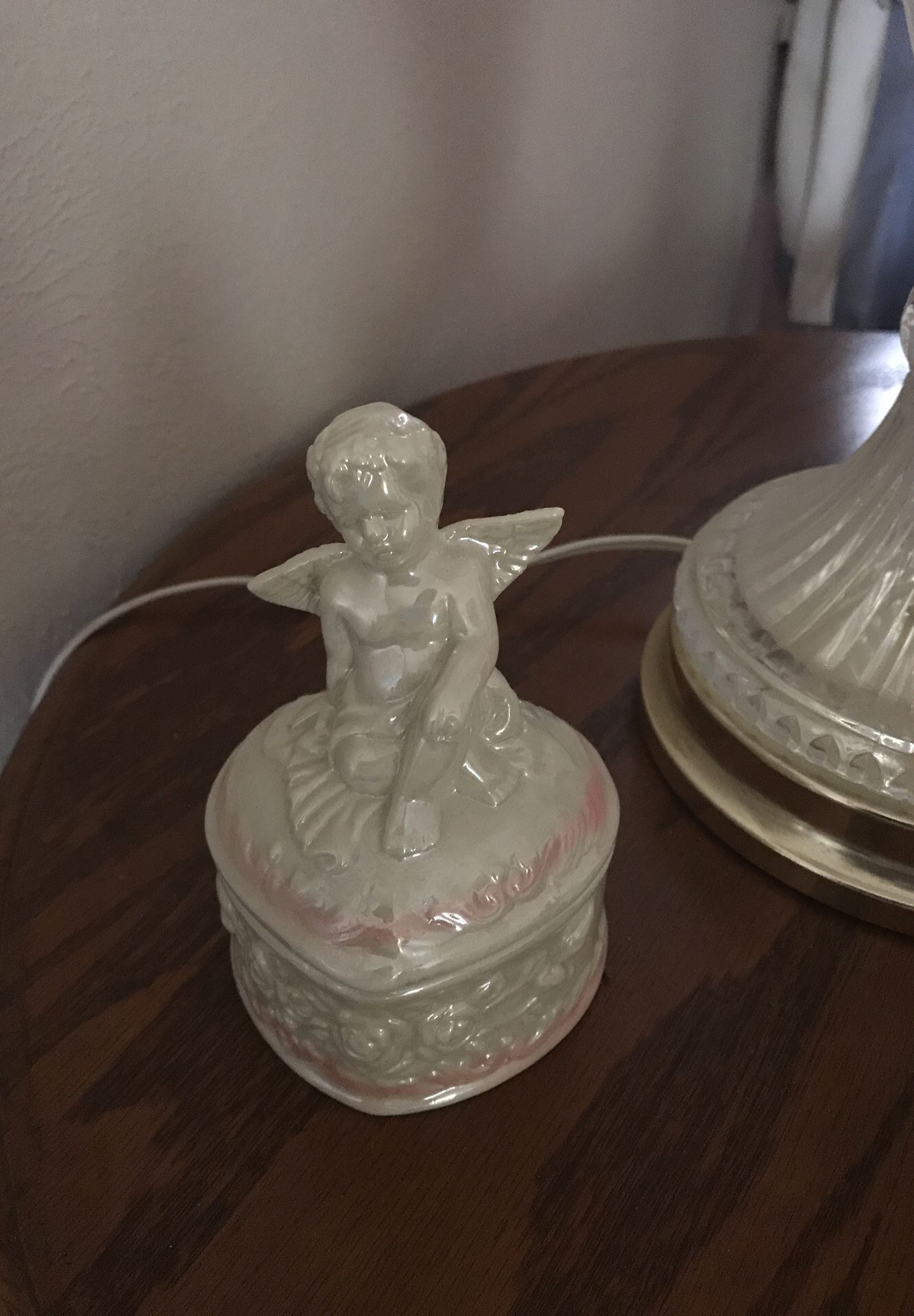 Angel storage ceramic heart