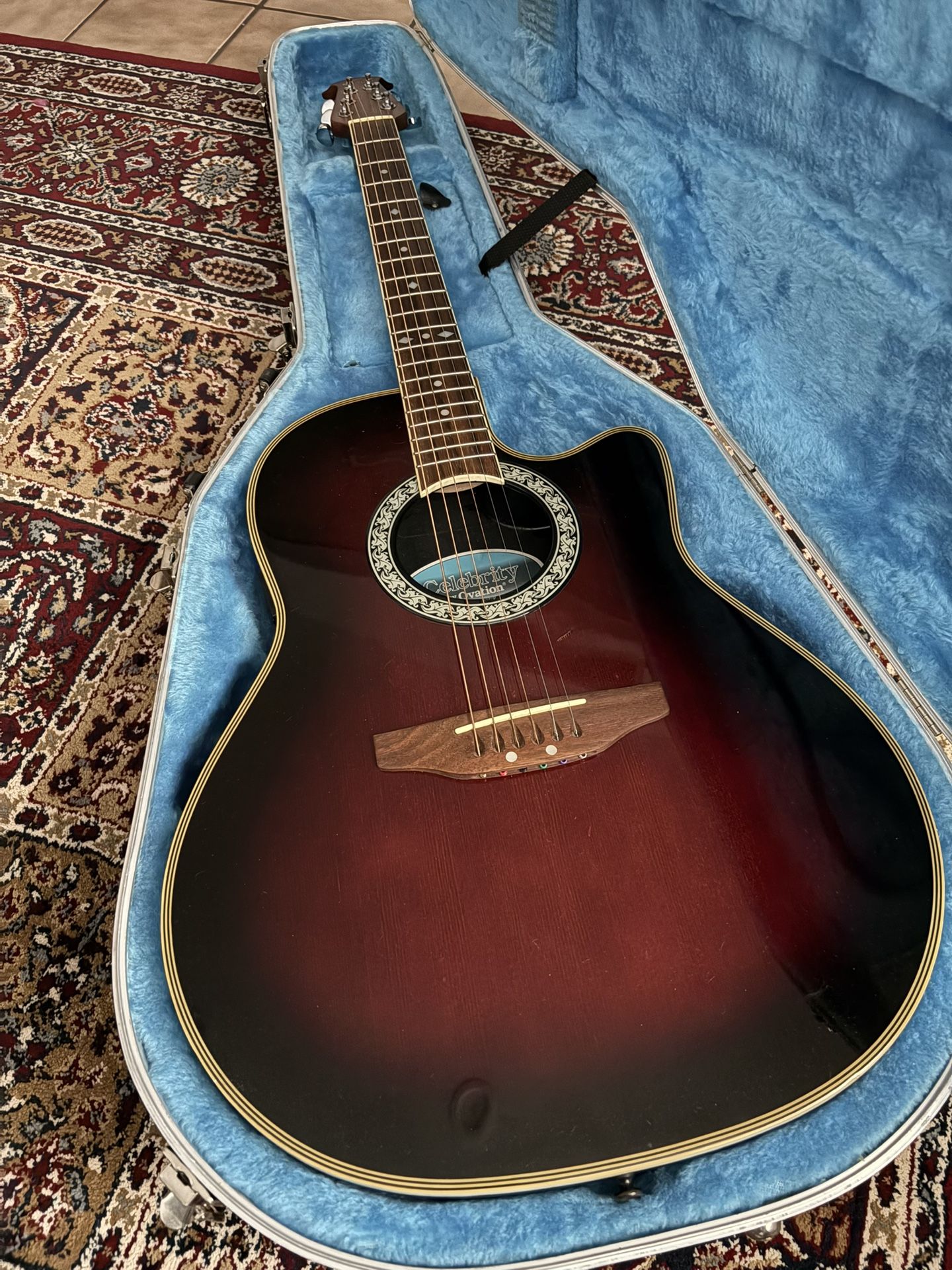Ovation Celebrity Acoustic Guitar With Hard shell Case