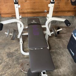bench press bar plus weights 