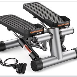Sportsroyals Stair Stepper,Twist/Mini Stepper for Exercise at Home,Step Machine with Resistance Bands for Full Body Workout, 350lbs+ Capacity