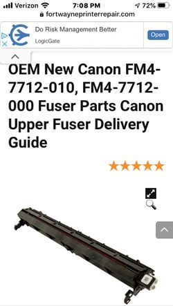 OEM New Canon FM4-7712-010, FM4-7712-000 Fuser Parts Canon Upper Fuser Delivery Guide