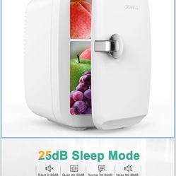 Mini Fridge, 4 Liter/6 Can Portable Cooler and Warmer Personal Refrigerator for Skin Care, Cosmetics, Beverage, Food,Great for Bedroom, Offic