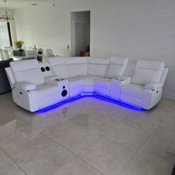 Seccional Reclinable Led Electrico 