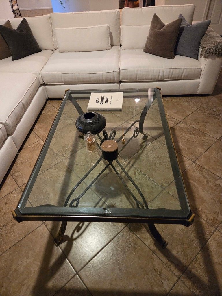  Bassett Glass & Wrought Iron Tables
Great Condition 
Coffee table   