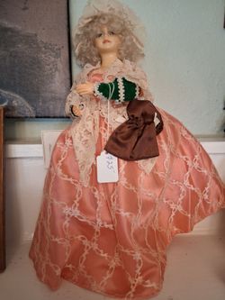 Porcelain Collector Doll in Victorian Gown