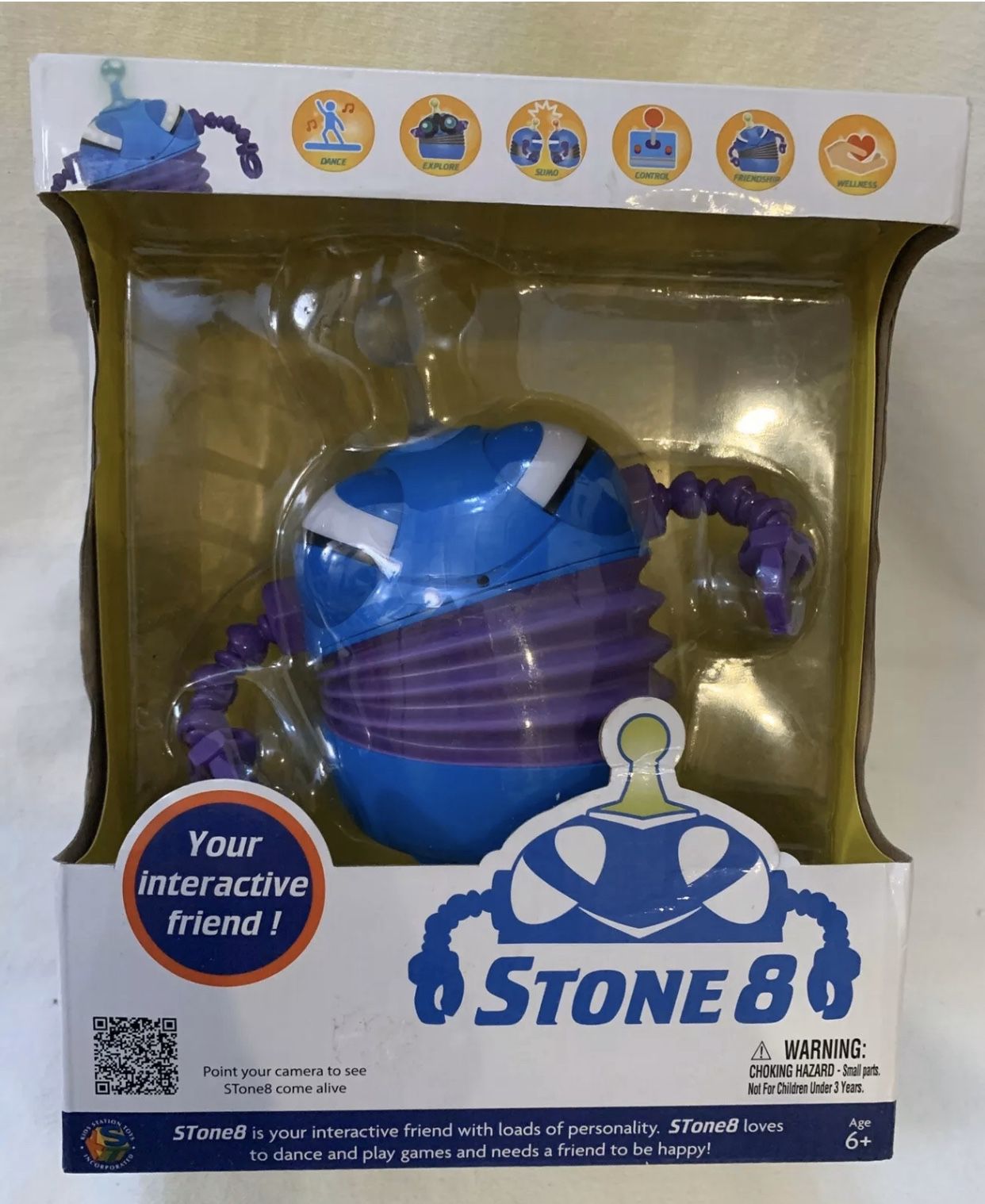 Stone8 Robot - Blue Kid's Interactive Toy Robot Play Games Works with Apple