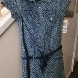 Girl's Guess Denim Button Up Dress