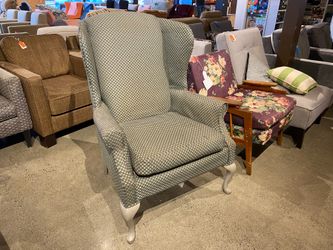 THOMASVILLE Wingback Armchair with Grey Legs