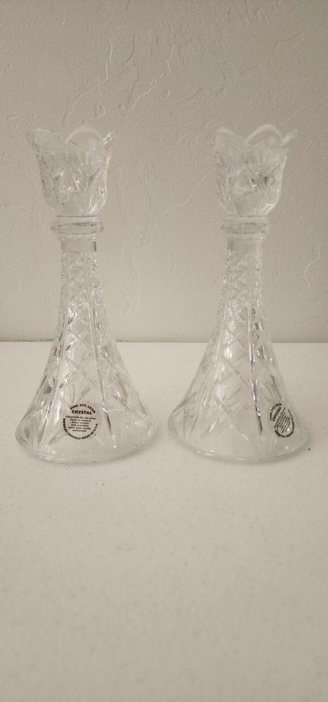 Small Crystal Candle Holder Set