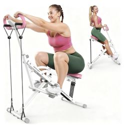 Sportsroyals Squat Machine, Squat Assist Rower for Glutes and Thighs, Foldable Exercise Equipment w/ Four Adjustable Resistance for Home, Full Body Wo