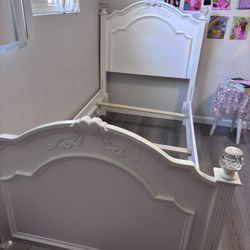 White Twin Princess Bed frame 