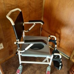 Padded Mobile Toilet Chair