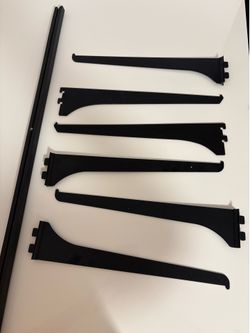 Complete Black Adjustable Shelving Kit (48" Rails) – Setup for 7 Shelves