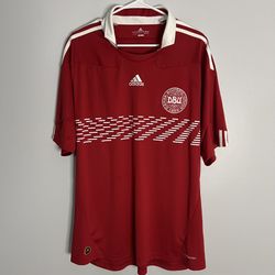 Denmark National Team Jersey Mens XL Red Adidas 2010 World Cup Football